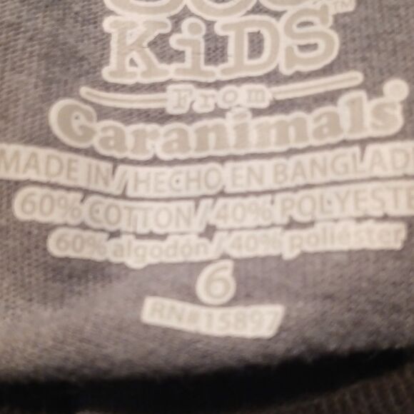 ⭐️5/$25 SALE 365 KIDS Garanimals Boys Dinosaur "ROAR" Tshirt SIZE 6, GRAY/BLACK - Picture 5 of 6